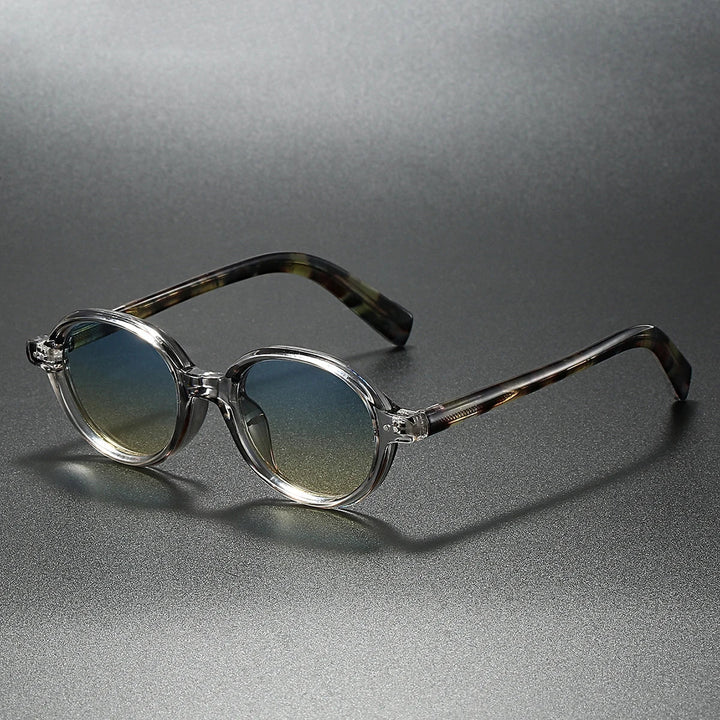 Unisex stylish round sunglasses with dark UV blocking lenses, perfect modern retro fashion eyewear accessory.