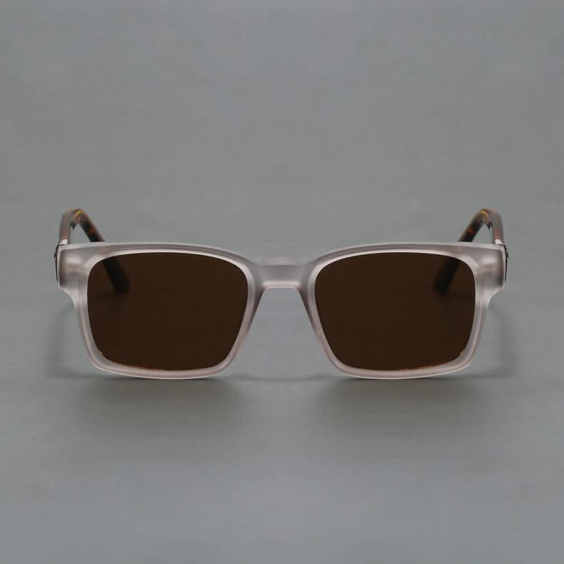 Retro polycarbonate square sunglasses, providing stylish UV and anti-glare protection.