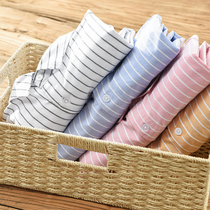 Lightweight unisex striped shirt. Effortlessly stylish button-down for casual warm weather & summer outfits.