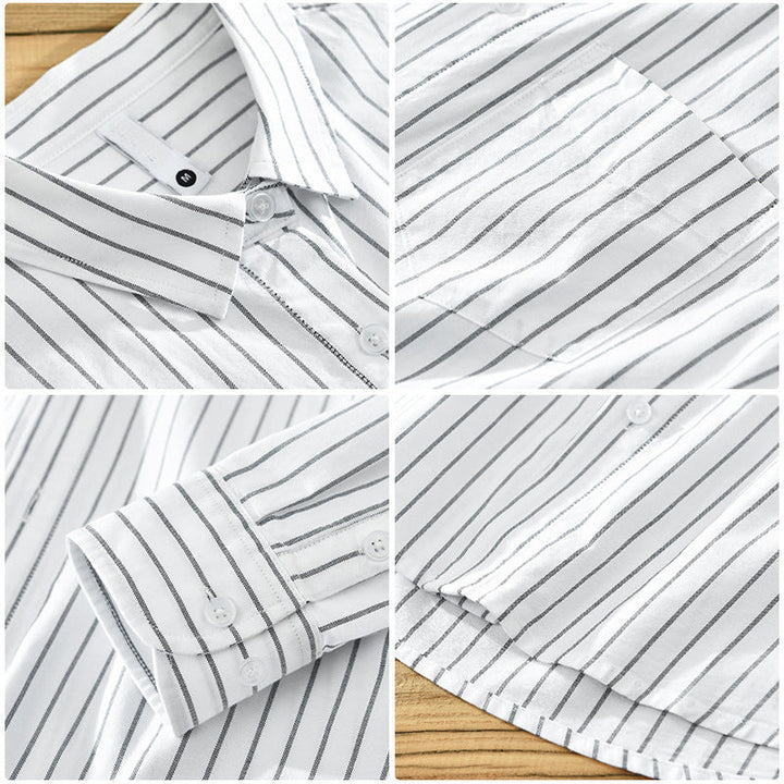 Versatile striped unisex shirt. A must-have casual button-down for a stylish summer wardrobe for all.