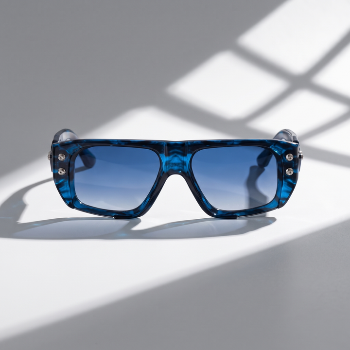 Unisex stylish sunglasses with UV protection and crystal embellishments.