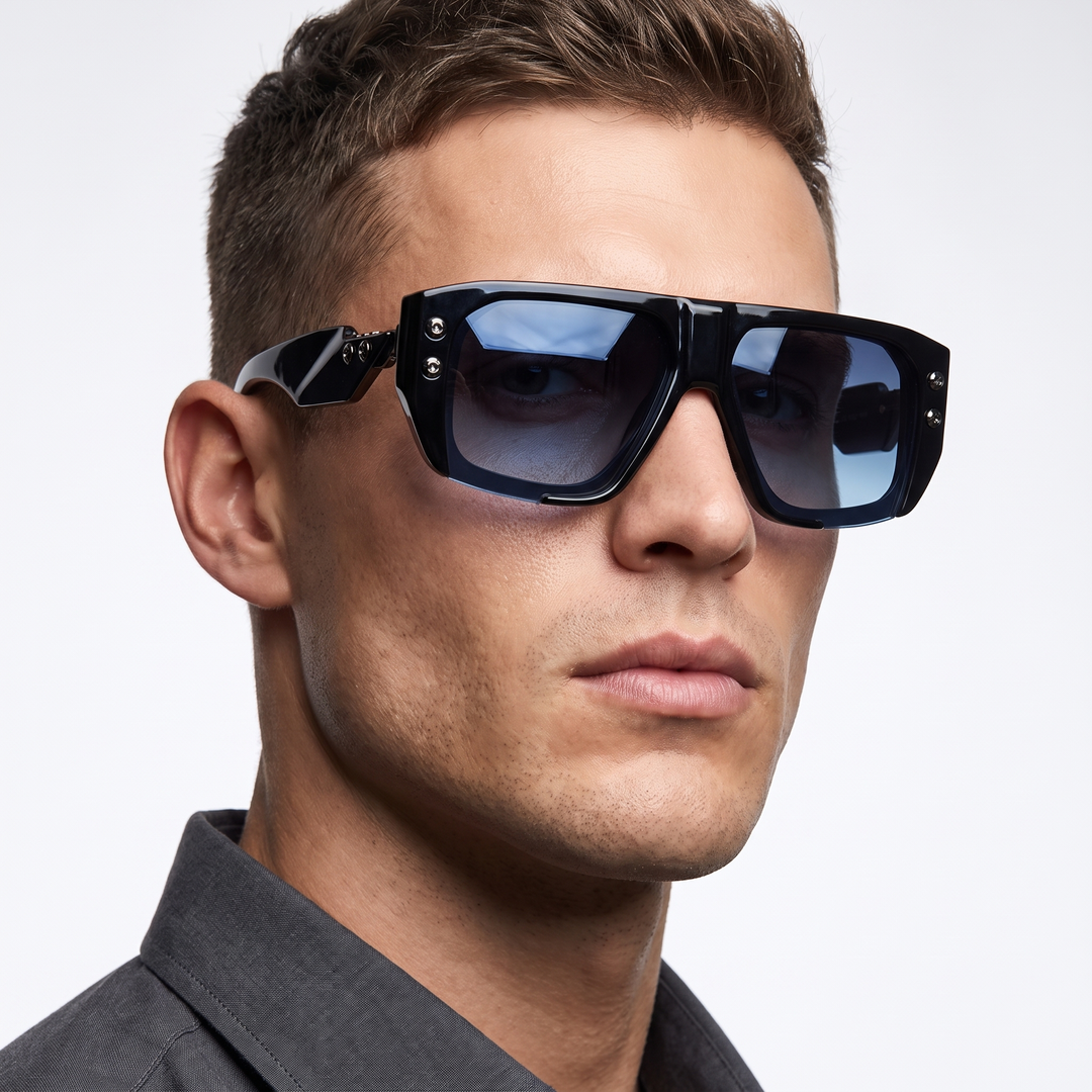 Crystal-adorned unisex sunglasses, offering stylish UV protection and a chic look.