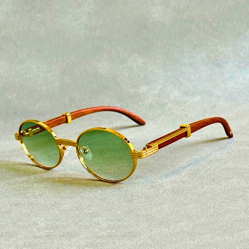 Hayden unisex UV400 sunglasses for eye protection; modern steel frame and wood temple design.
