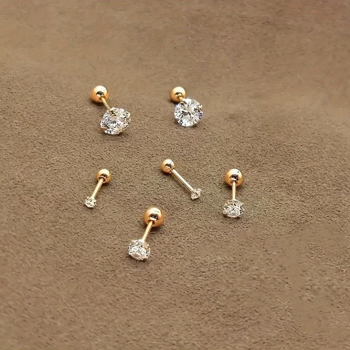 Unisex stylish zirconia stud earrings made from durable titanium steel, perfect for everyday wear.