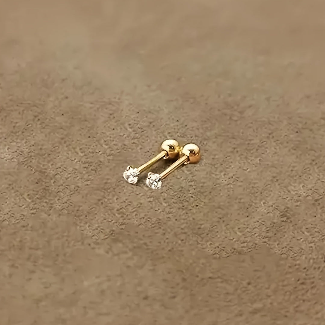 Hypoallergenic titanium steel stud earrings with dazzling zirconia, a safe and stylish choice for sensitive ears.