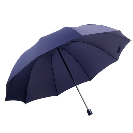 Super large folding umbrella, windproof & unisex, perfect family rain gear for ultimate outdoor weather protection.