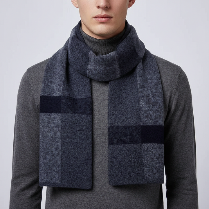 Stylish unisex winter scarf, featuring a soft wool blend and classic stripes, WoolLuxe
