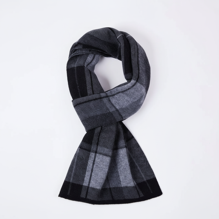 Detailed view of the WoolLuxe wool scarf's weave, showcasing its soft and warm quality