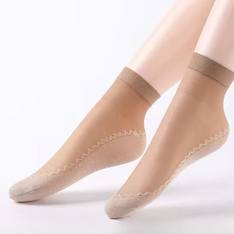 Unisex sweat-absorbing socks worn, showing snug fit and dry comfort for daily activities.