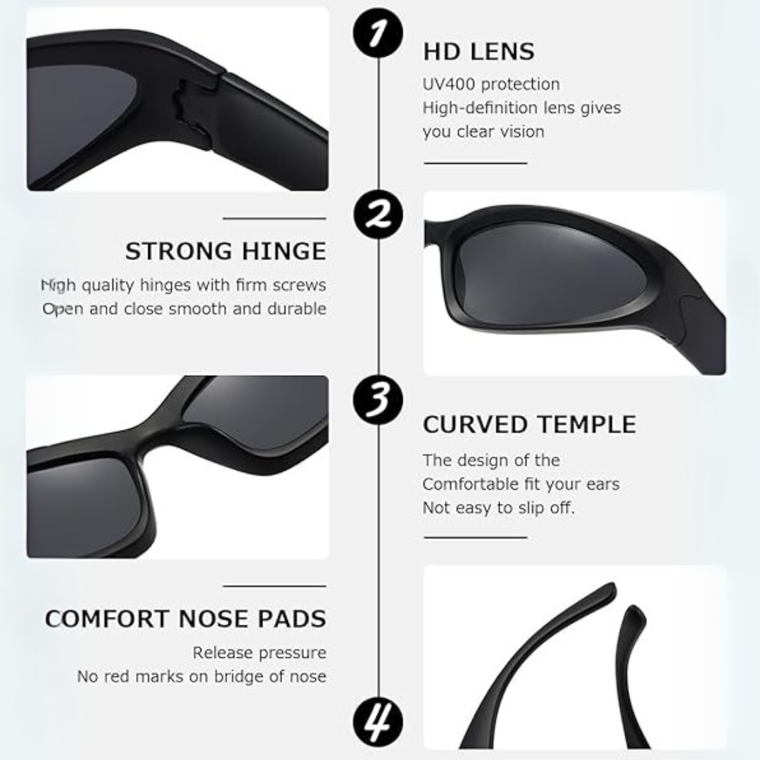 Close-up of SwiftWrap unisex polarized eyewear, dynamic design for active wear