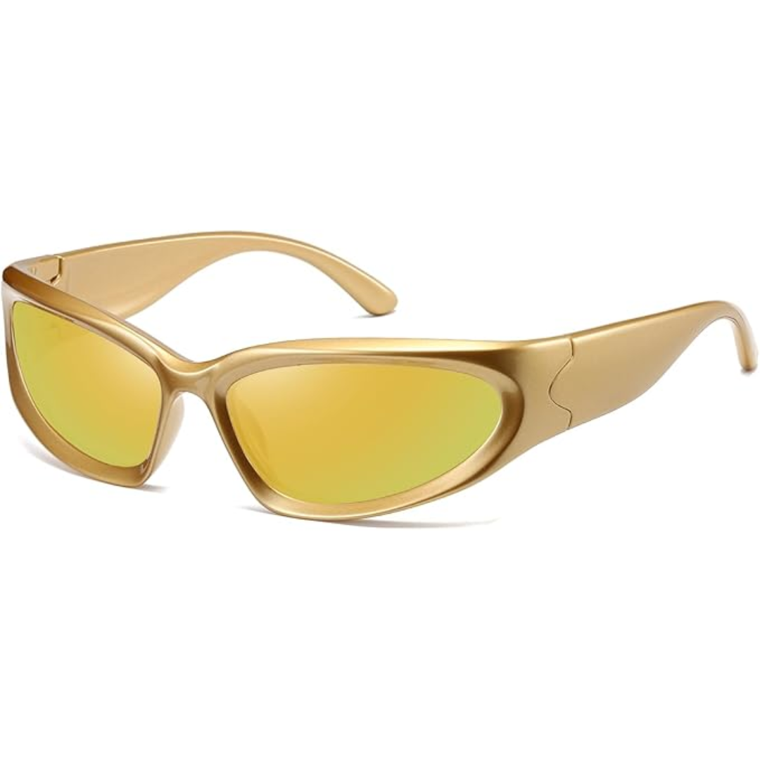 Pair of SwiftWrap polarized sports sunglasses showcasing full UV protection