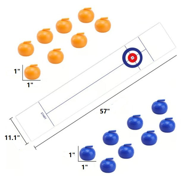 Durable Tabletop Curling Game with smooth sliding stones, offering hours of engaging strategy and family entertainment.