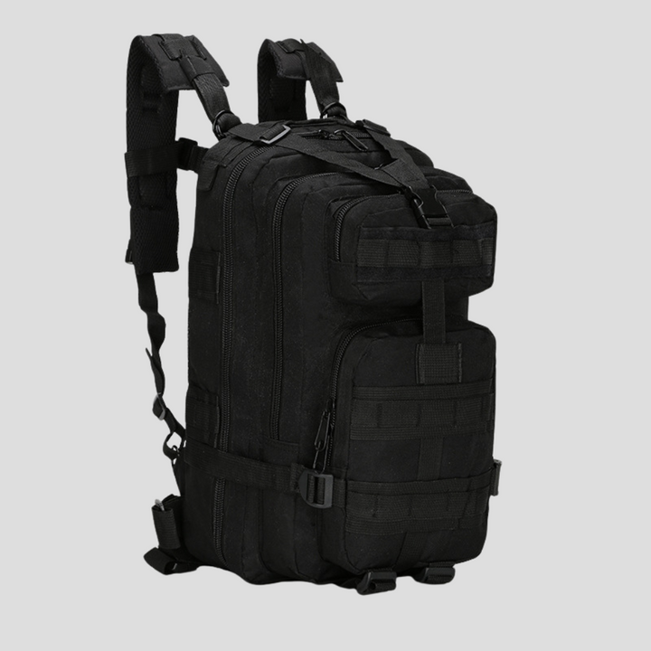 Durable hiking backpack with MOLLE webbing, a practical unisex travel pack for camping and outdoor adventures.