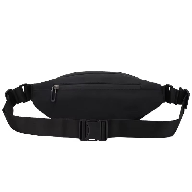 Person wearing a unisex tactical hardshell crossbody bag, anti-theft for active urban lifestyle.