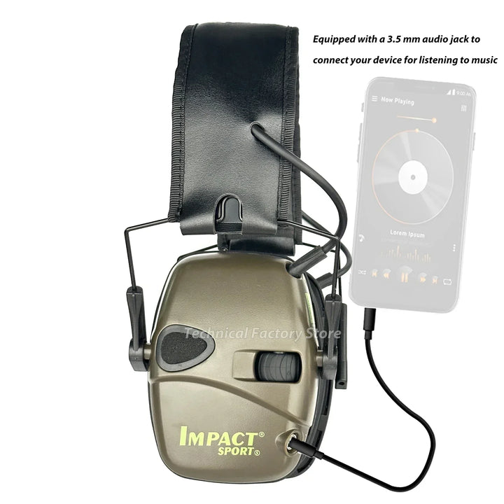 Advanced noise reduction tactical ear muffs, ideal for shooting ranges and loud environments.