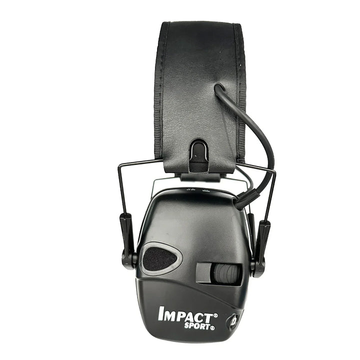 Rugged tactical hearing protection ear muffs for professional outdoor use and combat training.