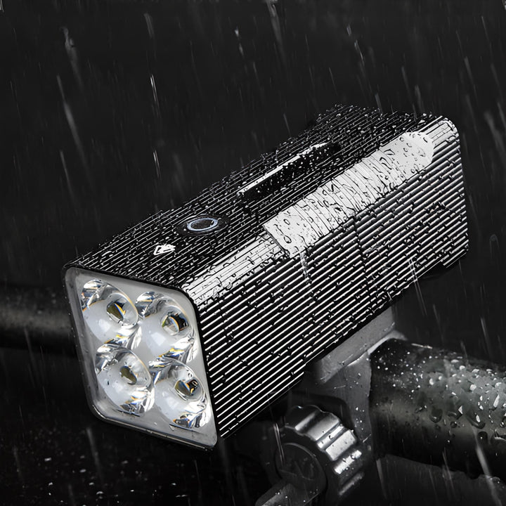 Unisex tactical LED bike headlight for night riding safety. Bright, rechargeable, perfect for road & mountain biking.