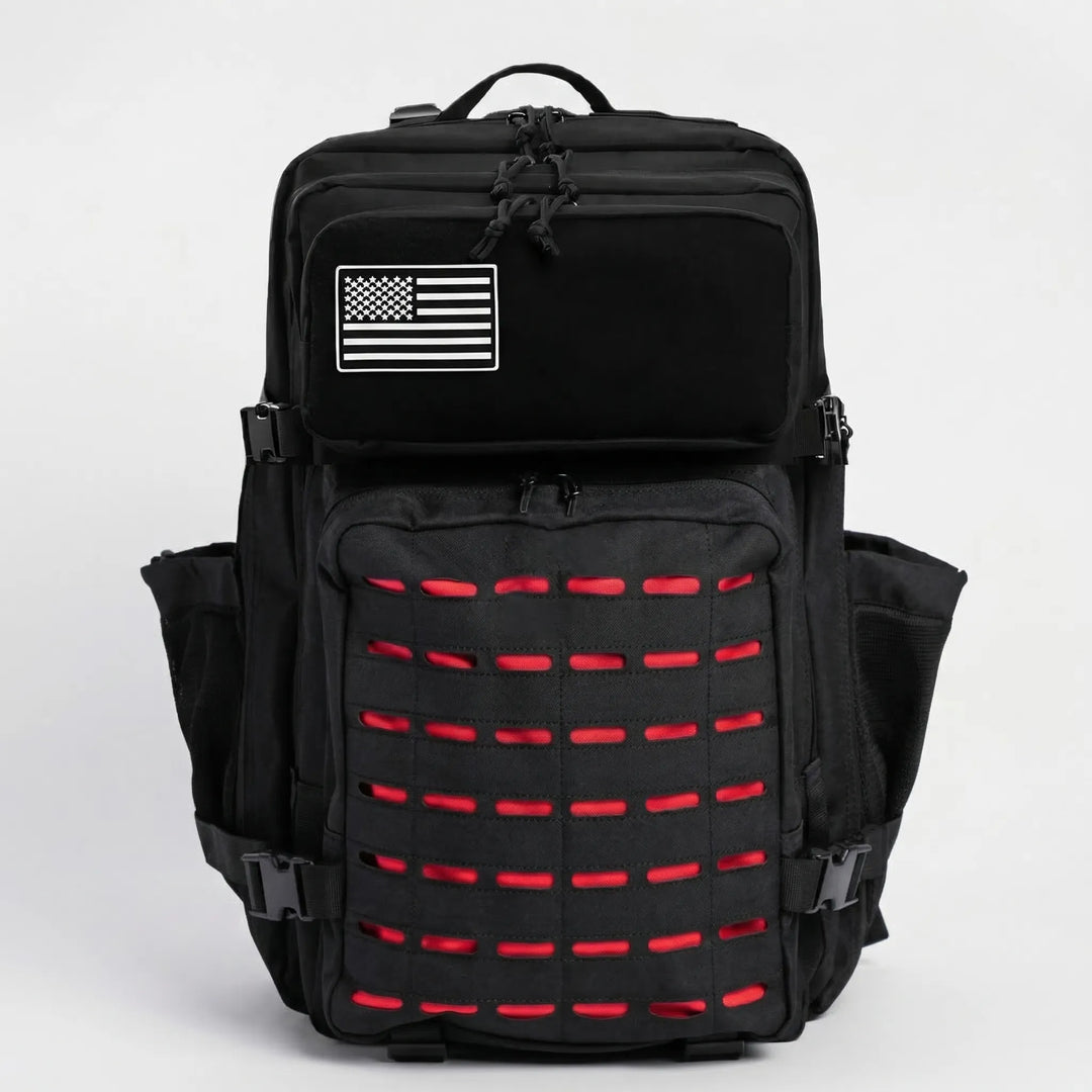 Rugged tactical MOLLE backpack, high-capacity and durable for hiking, gym, and travel.
