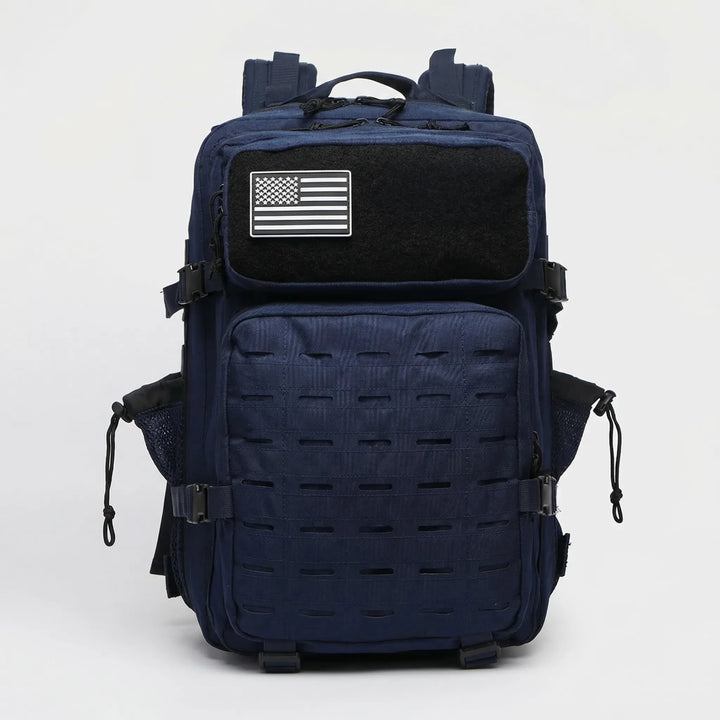 Adventure-ready high-capacity tactical MOLLE backpack, perfect durable travel pack for explorers.