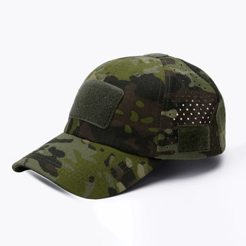 Adventure-ready unisex tactical cap with sunglasses slot & sun protection. Ideal for hiking & outdoor sports.