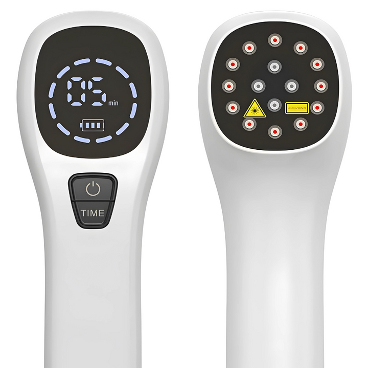 Portable TheraLaser Pro for chronic pain & sports injury recovery. Red light therapy device for muscle & joint relief.