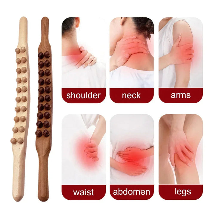 TheraWood gua sha tool for lymphatic drainage & skincare. Natural wood massager promotes wellness & relaxation.