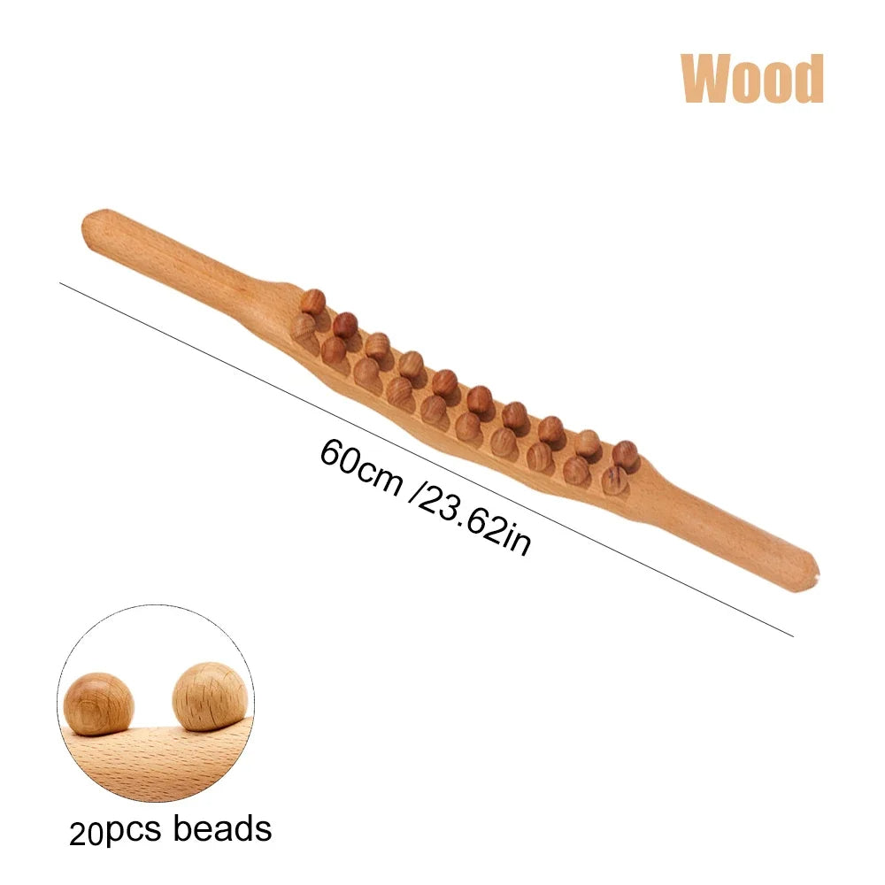 Unisex TheraWood gua sha therapy stick. Natural wood massager for effective body pain & deep tissue relief.