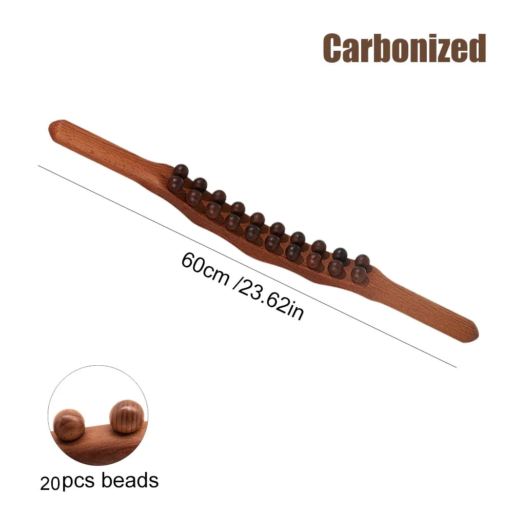 Versatile TheraWood gua sha stick, a natural wood massager for full body therapy, muscle and pain relief.