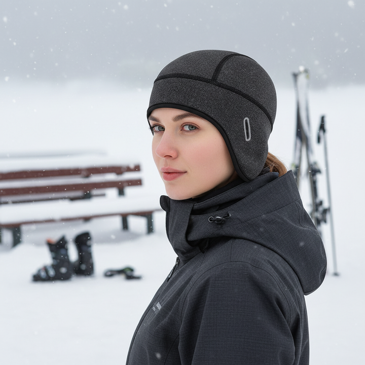 Elastic seamless thermal hat, fleece lined, perfect as helmet cozy under ski helmet