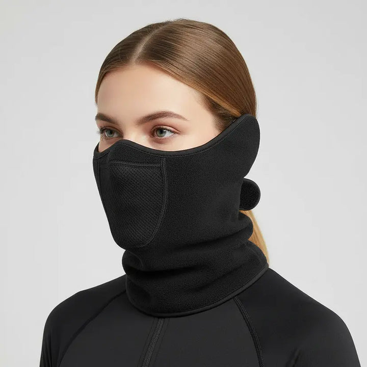 Thermal fleece neck & face mask, insulated cold weather gear, windproof for outdoor activities