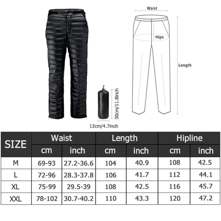 Versatile unisex winter pants with zippers, ideal for thermal protection during skiing, hiking & camping.