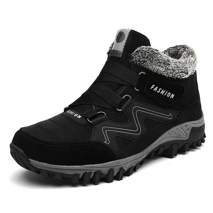 AlpineWarm unisex thermal walking shoes, providing superior warmth & secure traction for winter hikes.