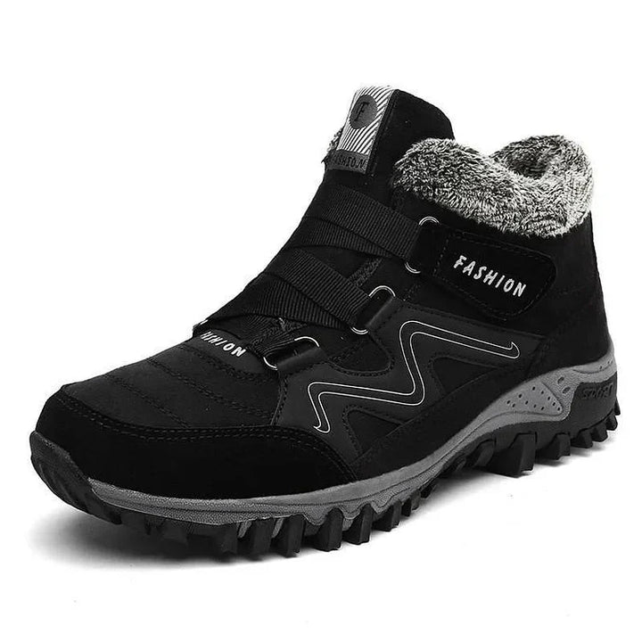 AlpineWarm unisex thermal walking shoes, providing superior warmth & secure traction for winter hikes.