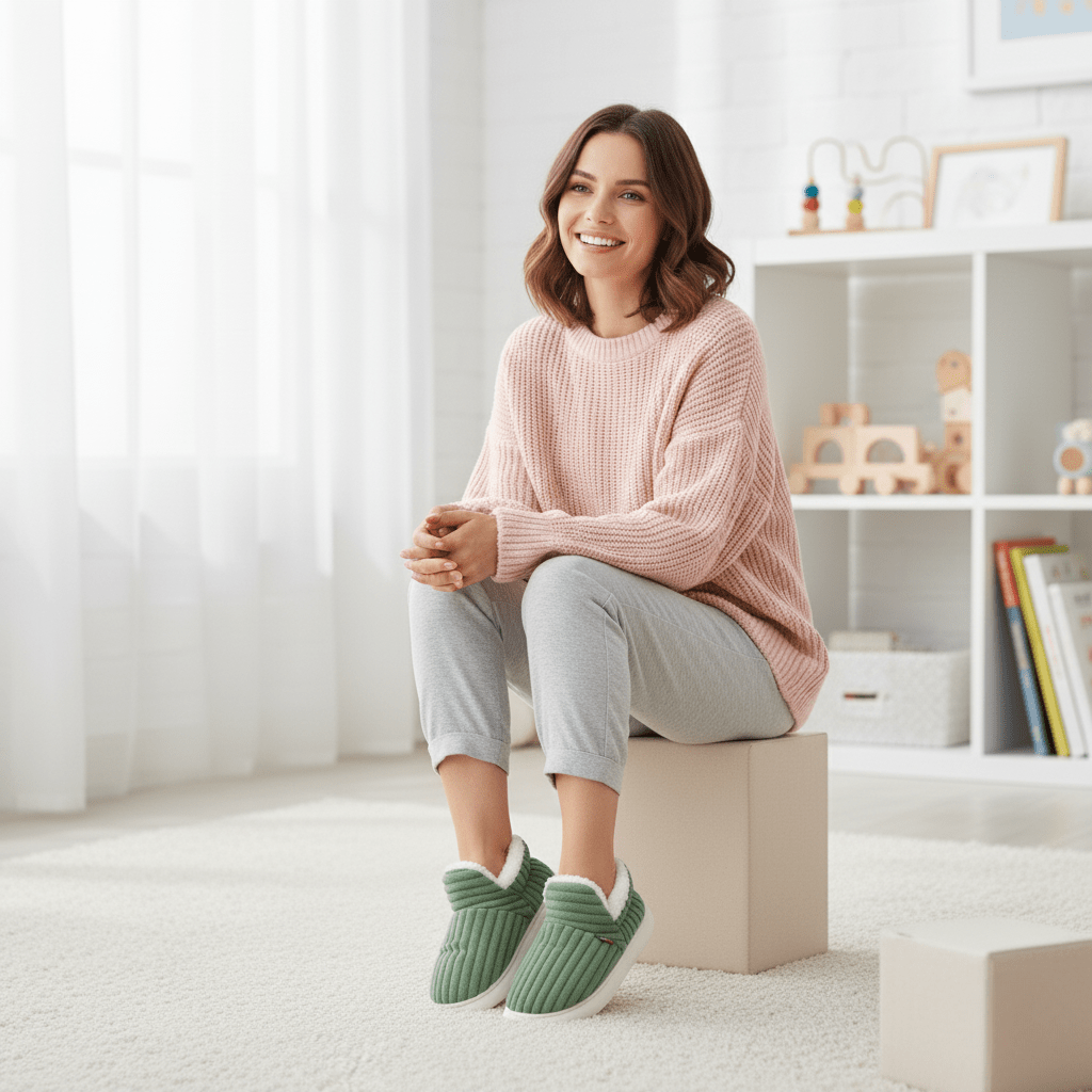 Warm thermal indoor slippers, offering ultimate comfort for chilly winter days. Unisex, cozy, & non-slip.