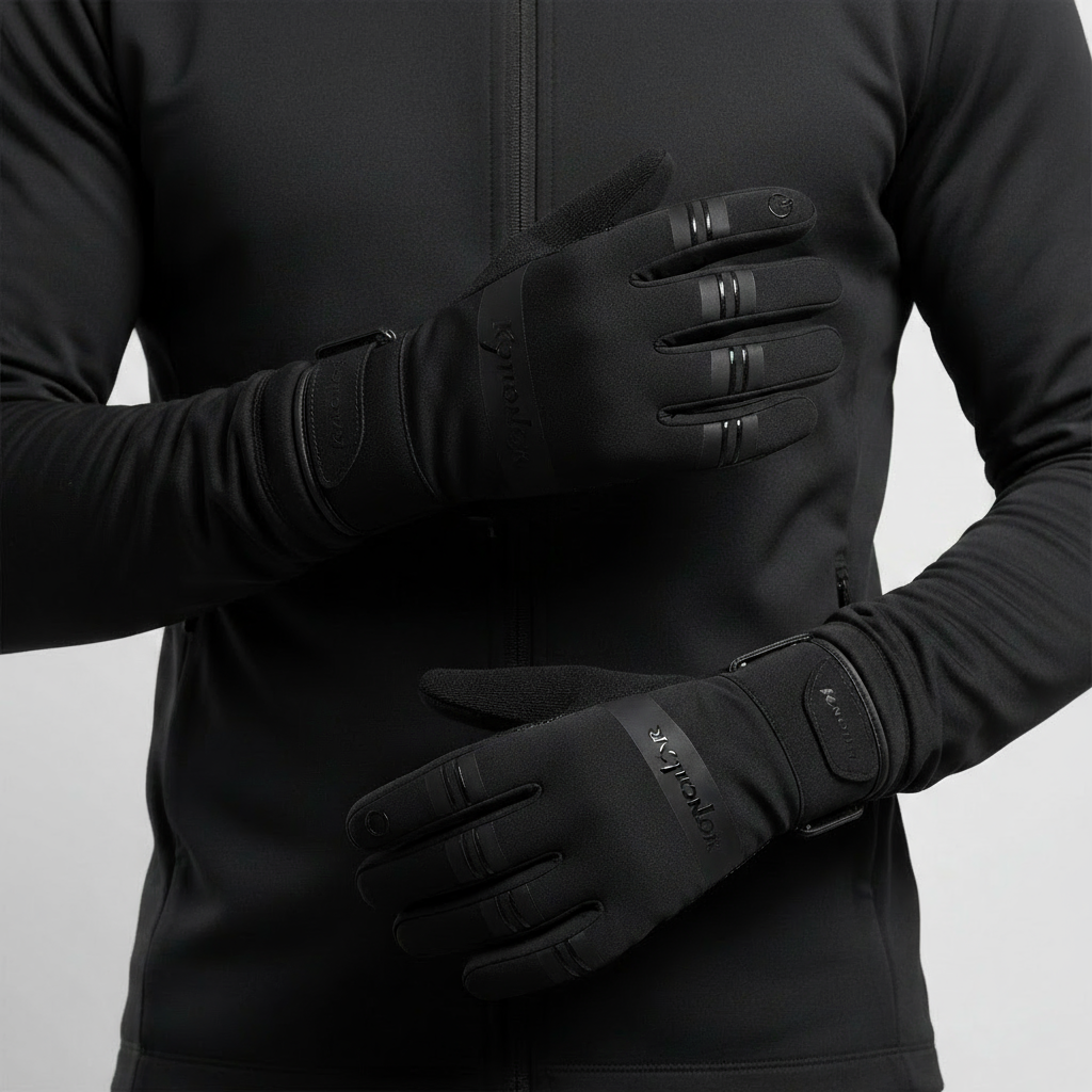 Pair of RunWarmPro touchscreen running gloves for winter.
