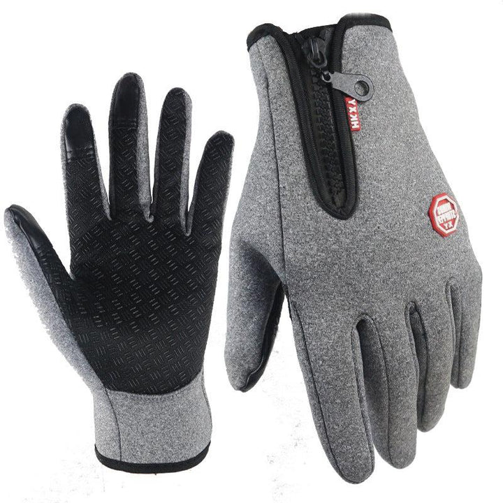Flexible unisex touch screen winter gloves with soft fleece lining, ideal for cold weather activities.