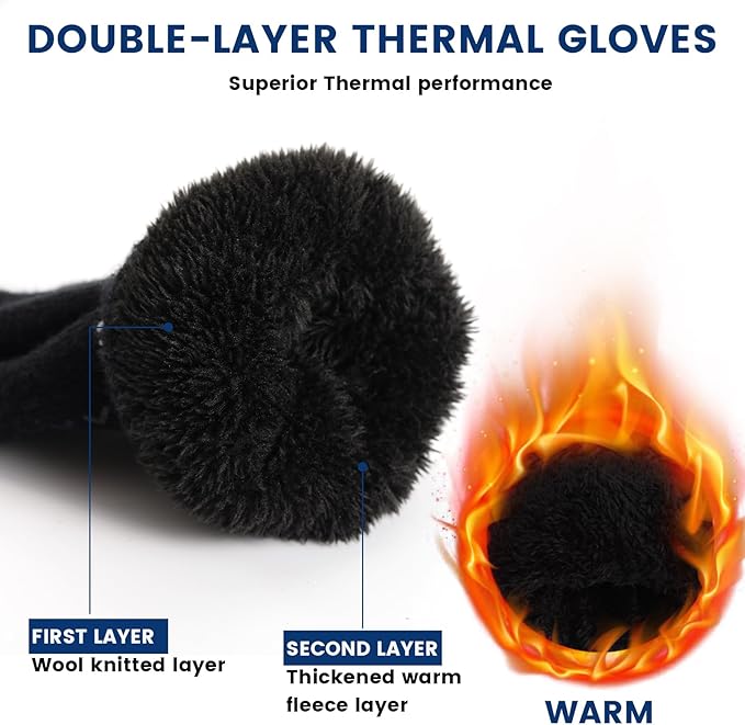 Thermal unisex gloves, ideal for keeping hands toasty warm in cold winter conditions.