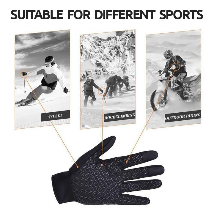 Windproof thermal winter gloves with touchscreen fingertips for men & women in the cold.