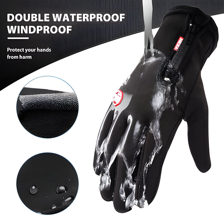 Water-resistant thermal gloves for winter, touchscreen friendly, windproof protection for men & women.