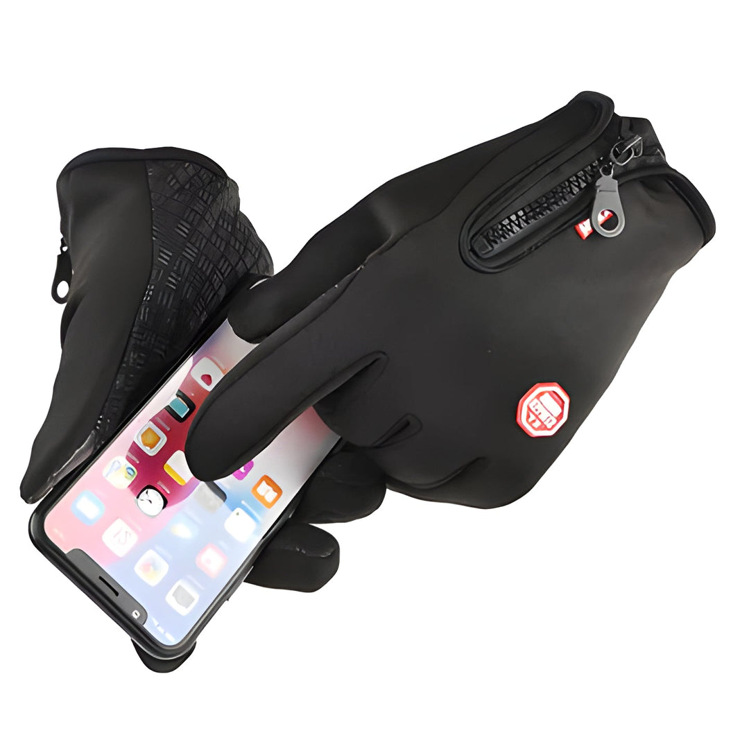 Cold weather activewear gloves, unisex design, thermal insulation & touchscreen fingertips.
