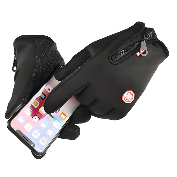 Cold weather activewear gloves, unisex design, thermal insulation & touchscreen fingertips.