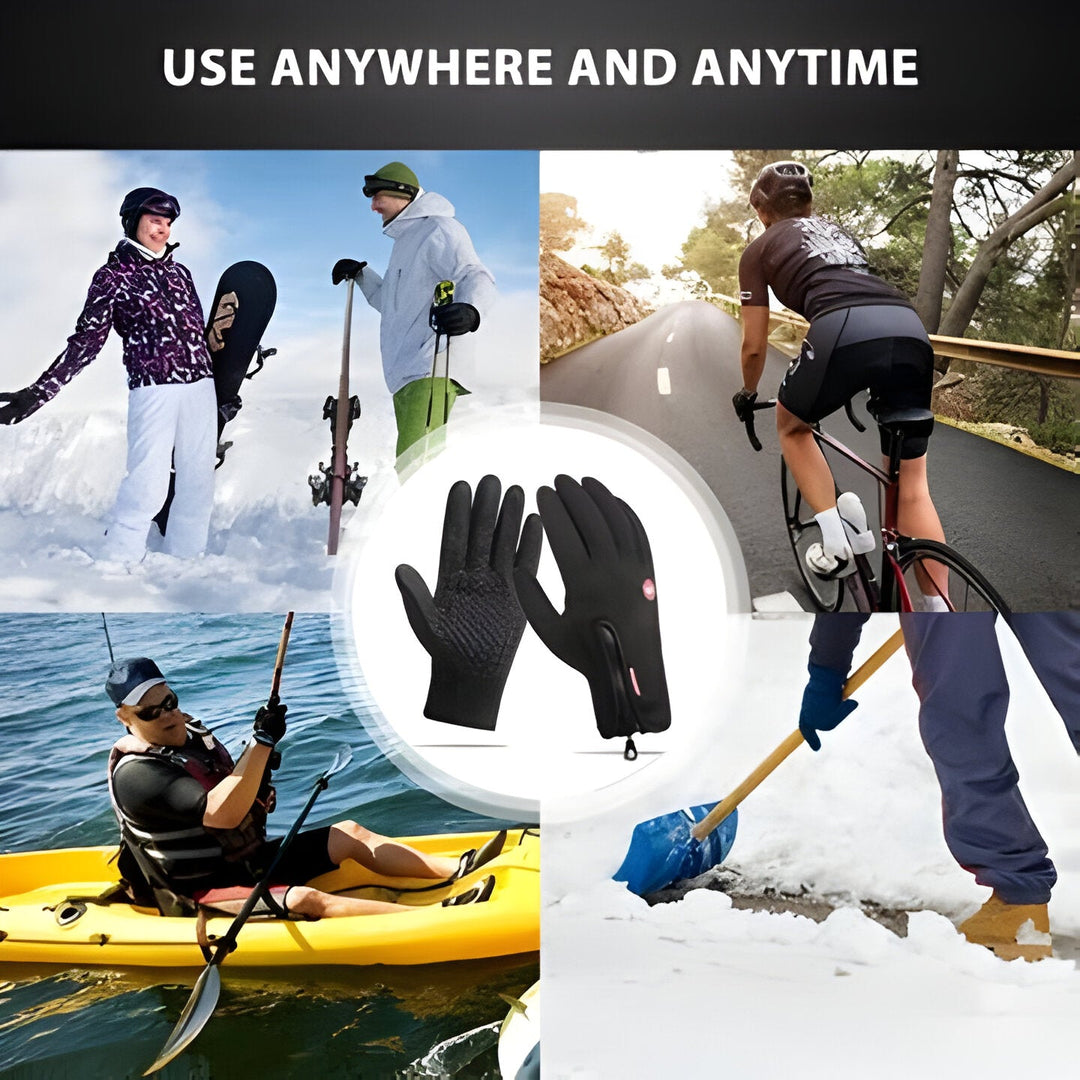 Premium unisex touchscreen gloves, thermal protection for winter, water-resistant outdoor gear.