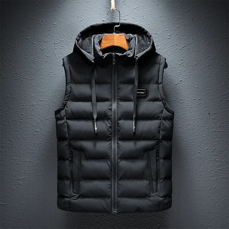 Insulated lightweight unisex vest, water-resistant & warm, designed for alpine cold weather adventures.