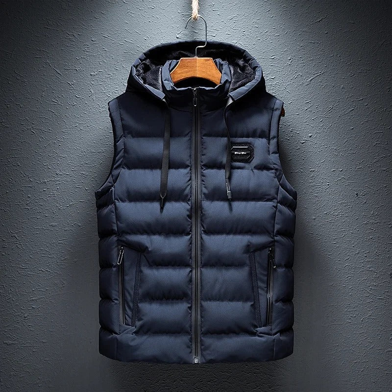 Lightweight water-resistant insulated vest, a performance unisex alpine vest for active outdoor wear.