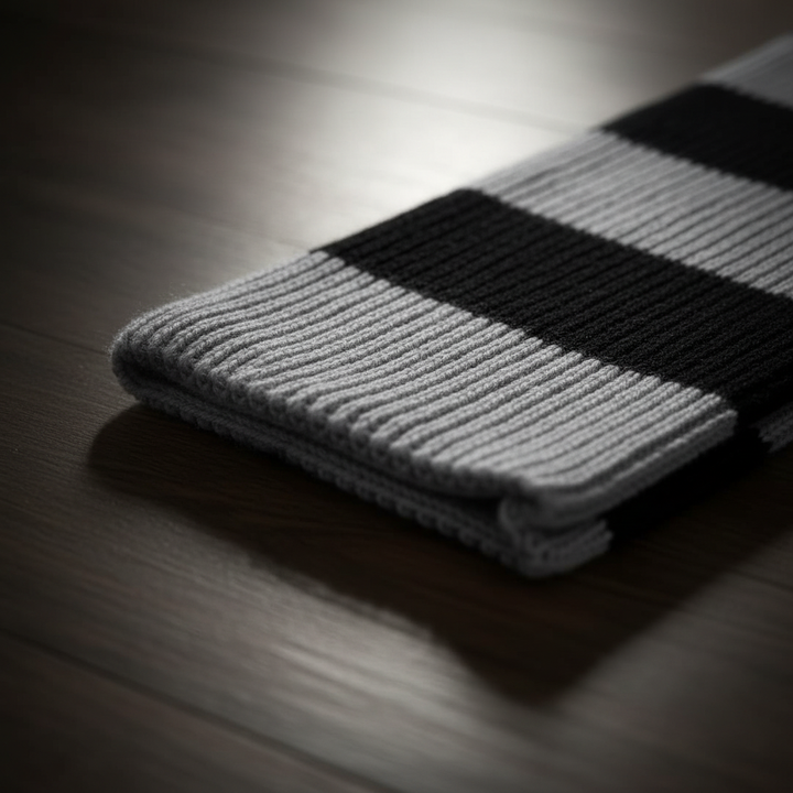 Striped knitted winter scarf for men and women, thick and chunky for extra warmth
