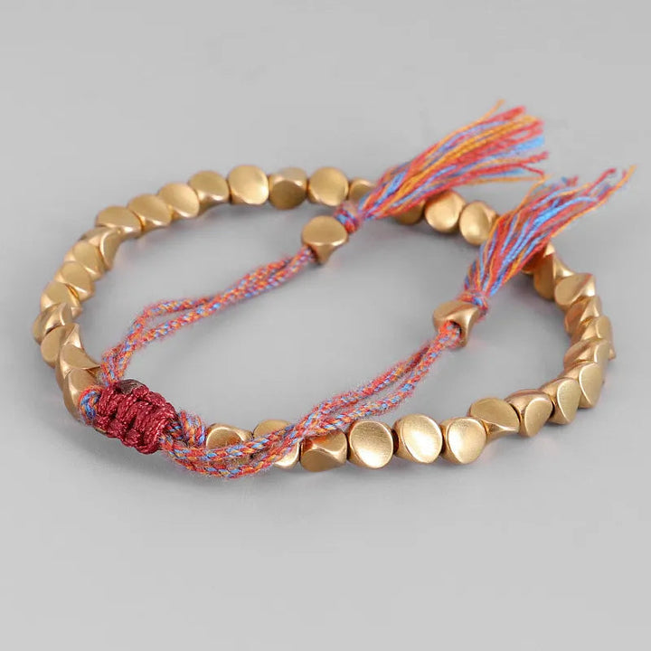 Handcrafted unisex Tibetan Buddhist Harmony bracelet, featuring natural stone beads for meditation & spiritual harmony.