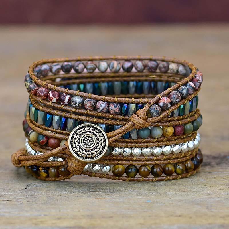 Premium Tiger Eye Apple Watch strap, featuring natural Imperial Jasper for a powerful look.