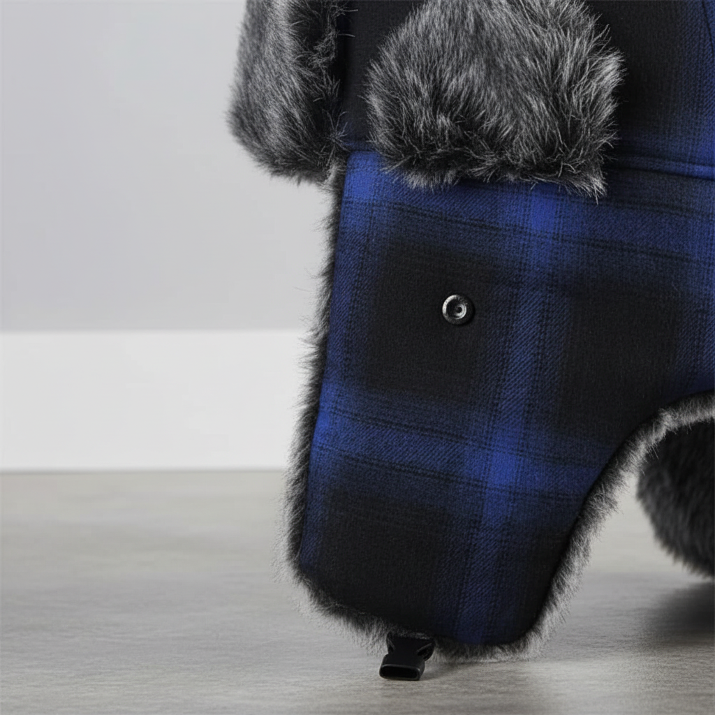 Unisex winter trapper hat with adjustable ear flaps, cozy faux fur, ideal for snow