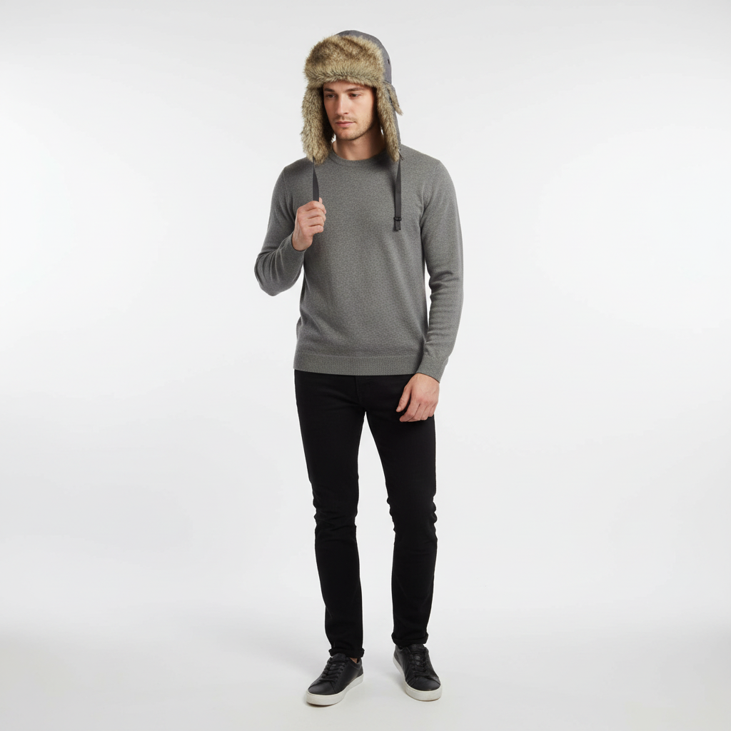 Stylish Unisex TrapperCozy trapper hat with secure ear flaps, perfect for winter sports