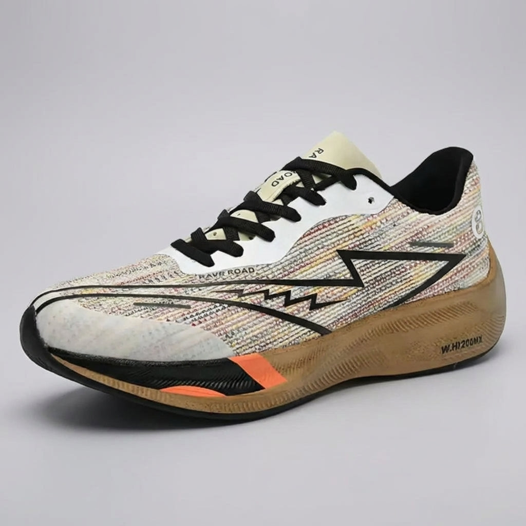 Side view of unisex Trinity performance running shoes, perfect for road marathons.
